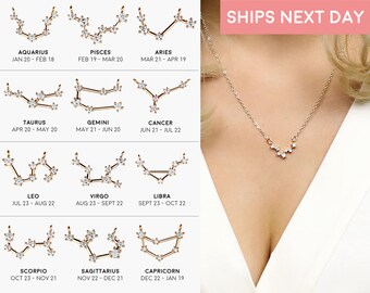 Zodiac Jewelry Constellation Necklace Gift For Women Custom Gemini Diamond Cancer Zodiac Necklace Taurus Astrology - ZCPN