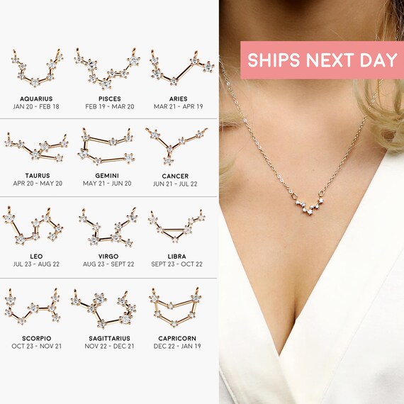 zodiac constellation necklace diamond