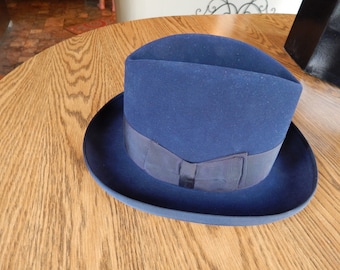 Navy Blue Homberg Hat Size 7 1/8 Jay Lord Hatters Cavanagh Hats