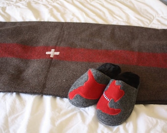 Swiss Army Wool Blanket // Outdoor Wool Blanket for Camping, Cabins and Boats