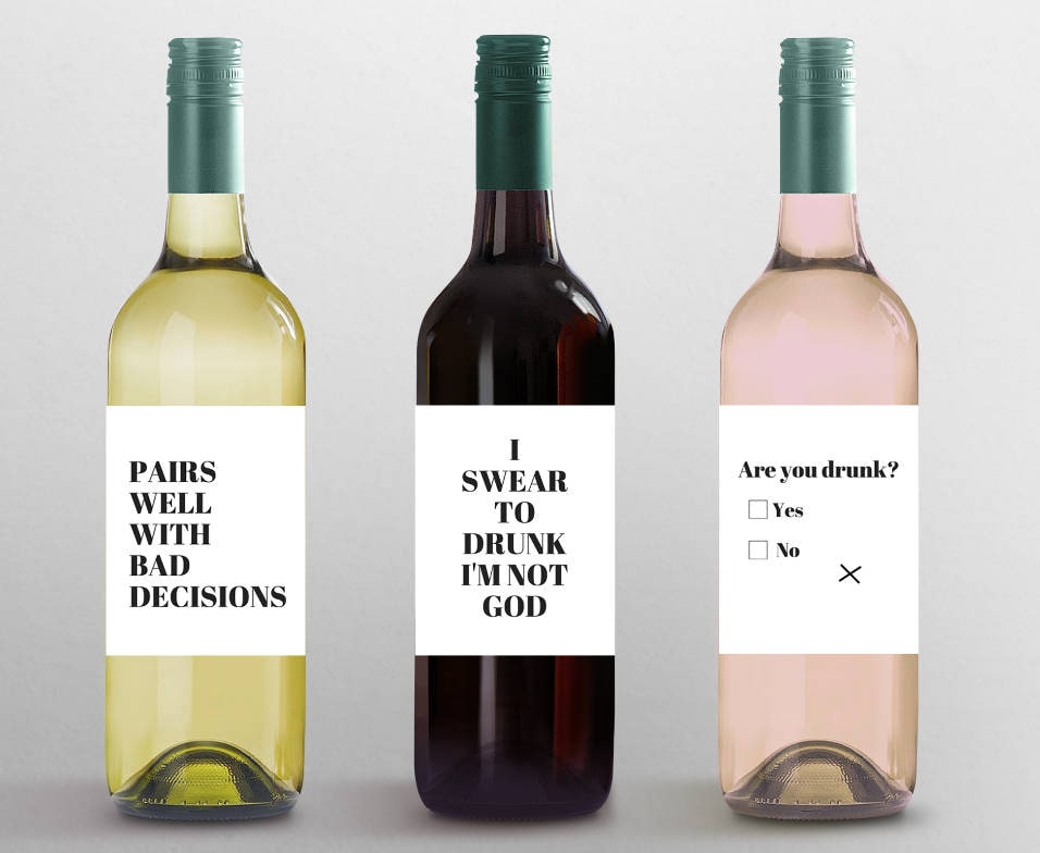 Lustige Custom Wein Etiketten Gastgeberin