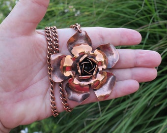 Vintage Renoir Copper Flower Necklace
