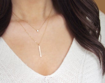 Tiny Gold Star Necklace | 14kt Gold Filled | Layering Necklace
