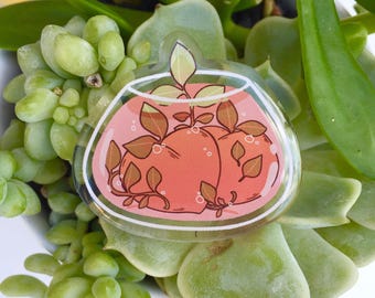 Clear acrylic Tea flavour pins - acrylic pin - clothing pin - accessory - fashion