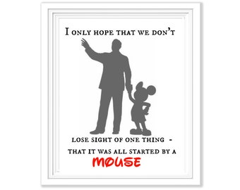 Walt Disney Quote Print Digital Art Wall Art 8x10 Print