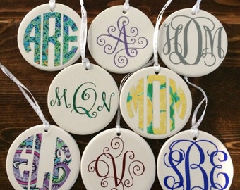 PERSONALIZED Christmas Ornaments, Vinyl Customized Bridesmaid Wedding Gifts, Monogram Monogrammed Hanukkah Tree Ornaments, Girlfriend gift
