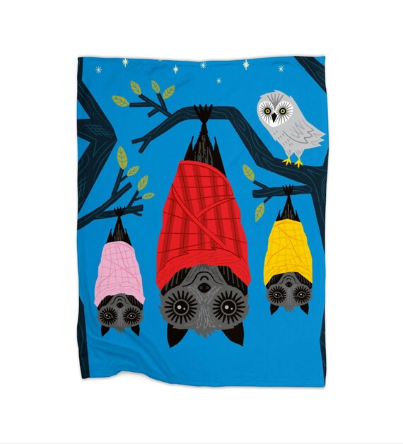 Bats In Blankets - children's fleece blanket - 30" x 40" / 50" x 60" / 60" x 80"