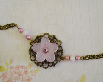 Headband romantic pastel pink flower