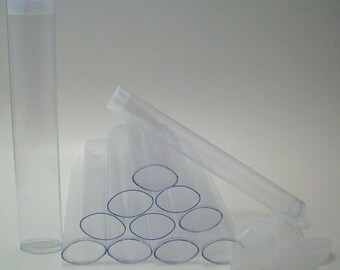Oval Bath Salt Tubes - Twelve 6 inch PET Tubes with Plugs - Bead or Button Storage - Bath Crystal Tube - Clear Bath Salt Packaging