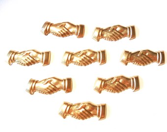 8 Brass Handshake Stampings