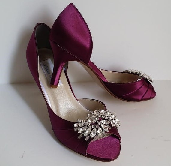Items similar to Burgundy Wedding Shoes Burgundy Bridal Shoes with ...