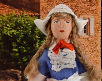 Little Dutch Girl Handmade Doll Miniature Art Collectible by Uneek Doll Designs