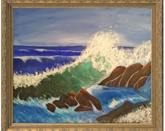 Crashing Waves painting, the beautiful power of the ocean