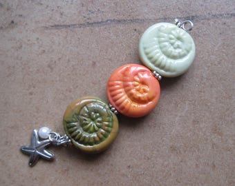 Lampwork Beads - SueBeads - Ammonite Beads - Ammonite - Bead Set - Glass Bead Set - Handmade Lampwork Beads - SRA M67