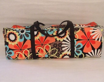 Cricut Explore Air Carrying Bag / Cricut Expressions 2 Carrying Case / Silhouette Cameo 3 Bag / Multi color Retro large flower print fabric