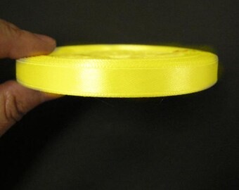1 of 10mm yellow satin ribbon roll 25 yards-8993