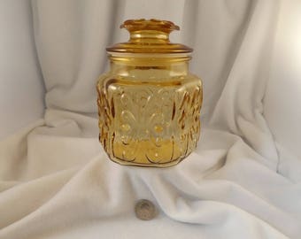 Vintage Imperial Glass Atterbury Scroll Apothecary Canister Jar Small Size