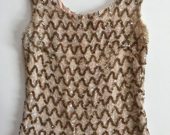 50s 60s Sequin Blouse - Burlesque VLV Tunic Sequin Top