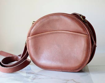 Coach Chester Bag - Canteen Shape - Vintage Coach Crossbody Purse - Circle Coach Bag - 1990s Leather Coach - Vintage Leather Bag - #9901