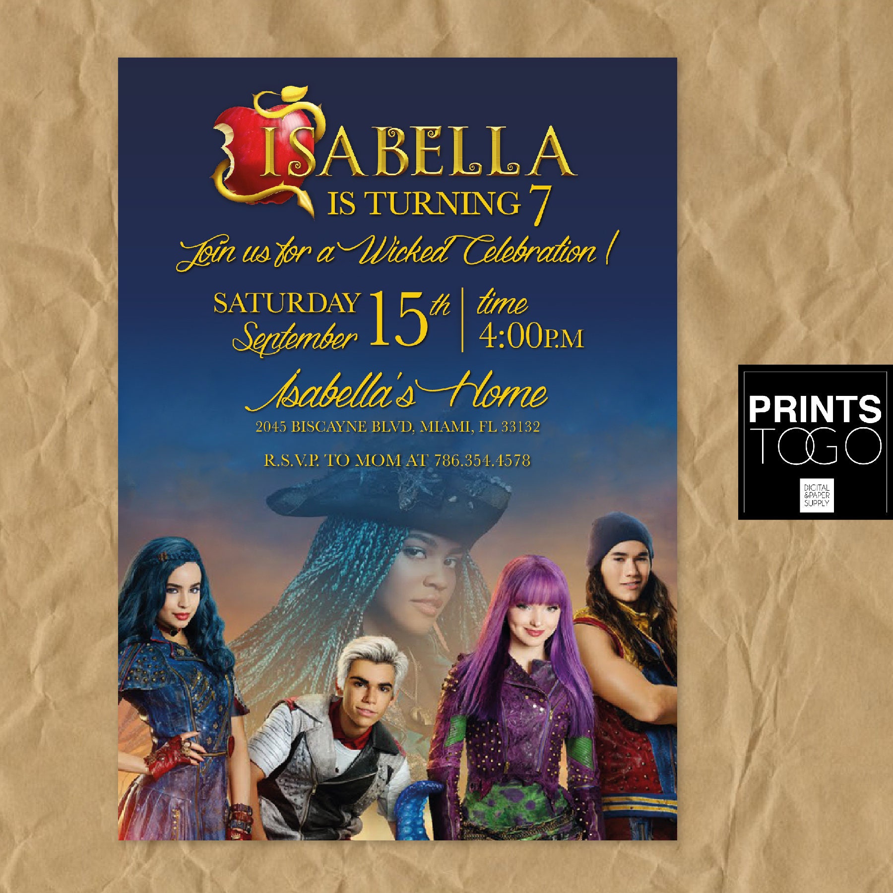 Disney Descendants 2 Invitations 10