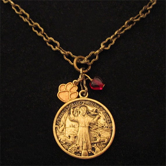 Saint FRANCIS of ASSISI PENDANT Necklace/ Catholic Religious