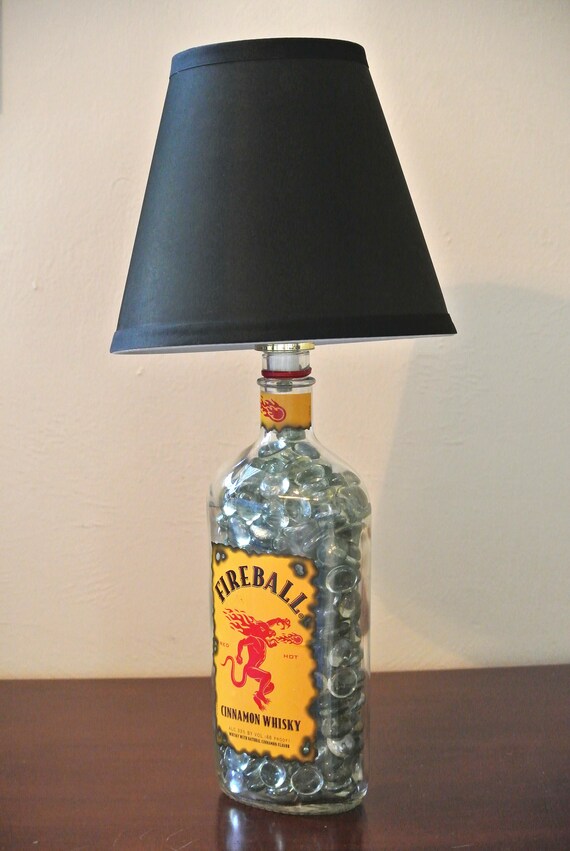 Fireball Bottle Lamp / Liquor Bottle Lamp / Man Cave Light