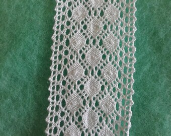 Crochet Cotton/Cotton Mix Lace Trim Cream CC9
