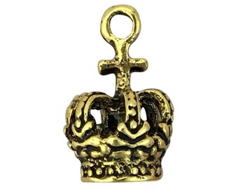 2 Gold Crown Charm Pendant 20x12mm by TIJC SP1397