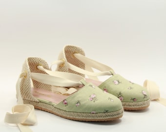 Espadrilles Women espadrilles Women floral shoes Floral flat shoes Women flats Handmade leather women shoes Floral women shoes Espadrilles