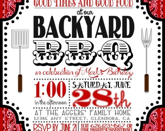 5 x 7 inch Backyard Barbecue (BBQ) Invitation