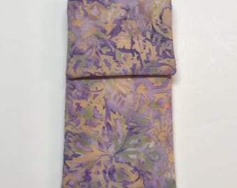 Purple batik sunglass case, eyeglass case, fabric pencil case, storage pouch