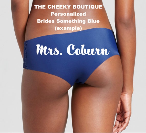 Customize this blue panty for you or a bride to be * FAST SHIPPING * Bridal Shower Panties, Personalized Panties, Custom Underwear