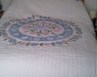 Cross Stitch Quilted Bedspread