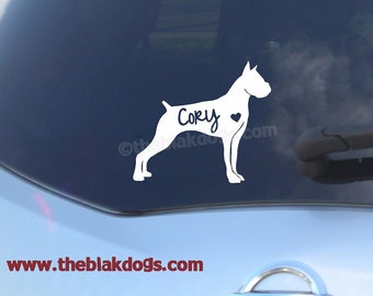 Boxer Silhouette Vinyl Sticker - personalized Car Decal