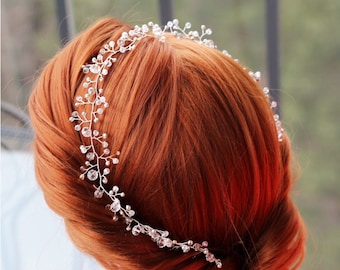 Wedding headband, Crystal Bridal headband, Bridal crown, Bridal tiara, Bridal halo, hair vine, Bridal hair accessories, wedding accessory