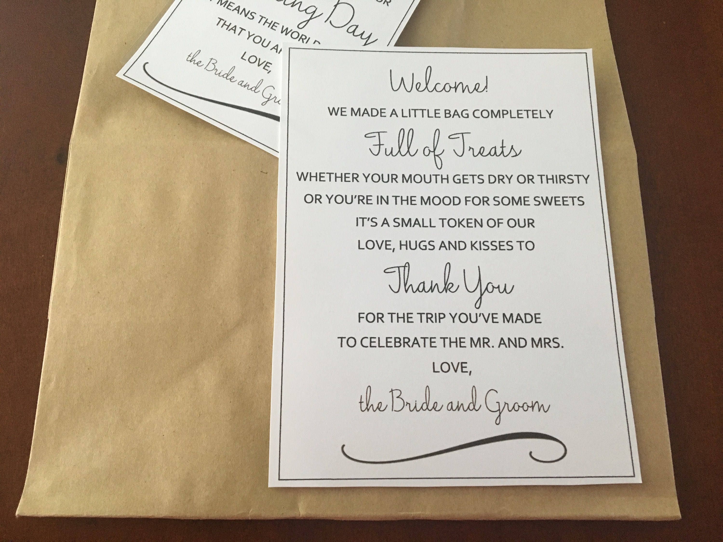 PRINTABLE Wedding Hotel Bag Note