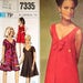 Vintage 1960s Mod Empire Waist Dress Pattern Simplicity 7335 Bust 34 Cocktail Dress Pattern Inverted Pleats Factory Folded