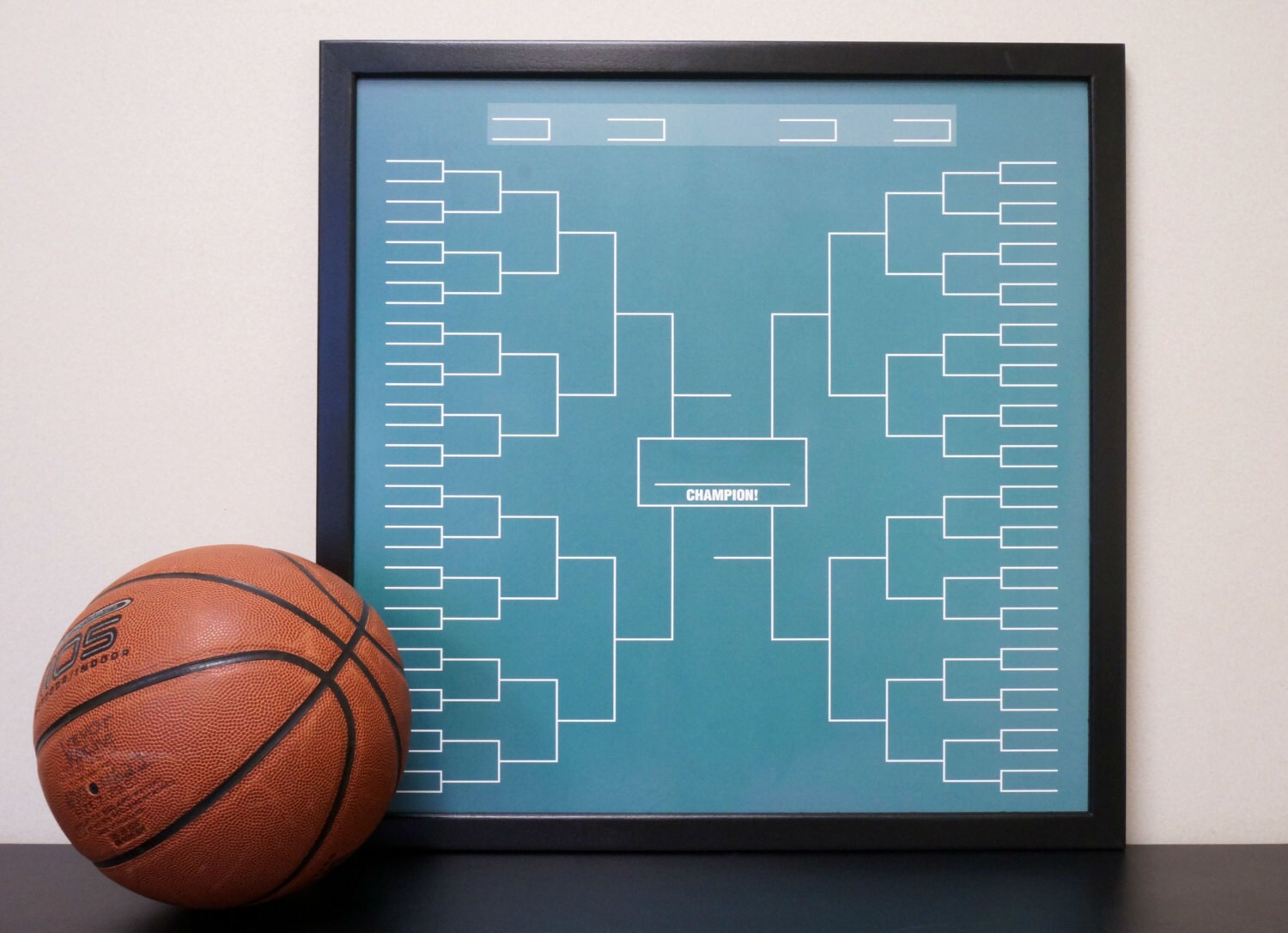 Sports Bracket Large Dry Erase Board Framed Tournament