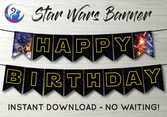 Star Wars Banner Star Wars Bunting Banner Star Wars Party