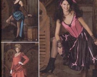 Misses' Saloon Girl Costume Sewing Pattern Simplicity 2851 Saloon Girl Size 14-20 Bust 36-42 inches Uncut Complete