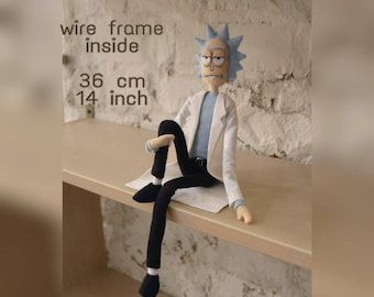 Rick Sanchez stuffed doll, plush toy, geek gift, get schwifty, cosplay, pickle rick