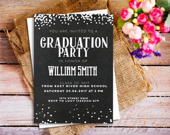 Boy Graduation Invitation Template Rustic Senior Graduation