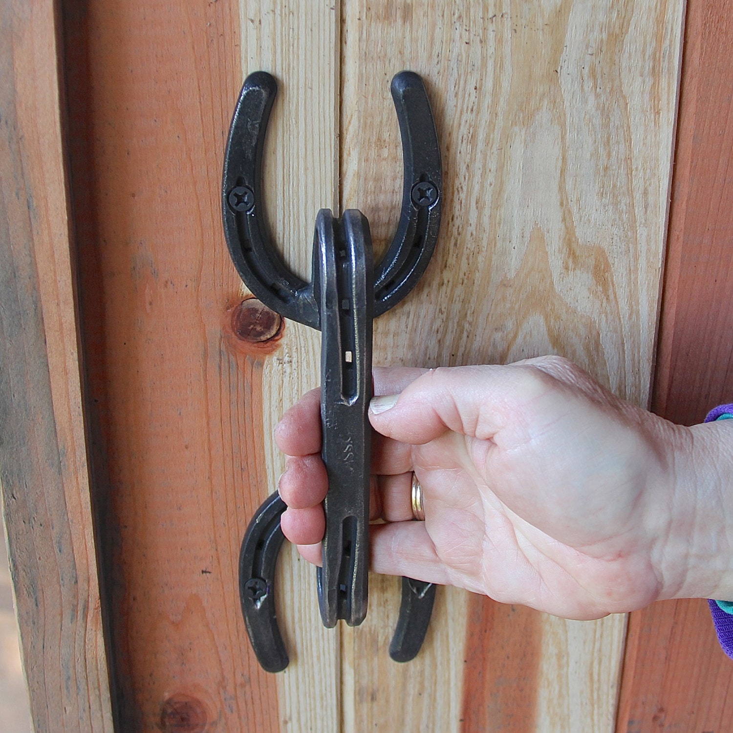 Barn door handle Horseshoe door pulls handle hardware incl.