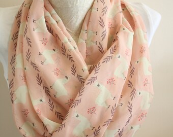 Llama Scarf Animal Scarves Circle Scarf Spring Summer Fall Winter Fashion Christmas Gift For Her For Women