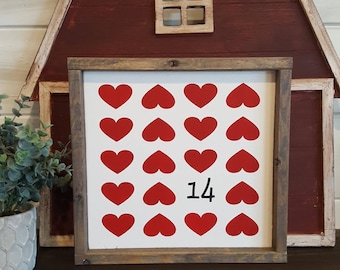 February 14 Hearts| Farmhouse Decor | Valentines Day | Love | Farmhouse Decor | Farmhouse Style | Valentines Day Decor | Hearts Sign