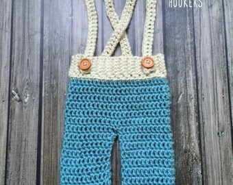 Newborn Two Tone Overalls