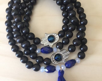 Hamsa - HIGH QUALITY Lapis Lazuli with Moonstone