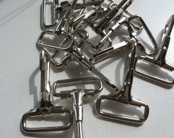 Snap Hooks One Inch Nickel 10 Pieces