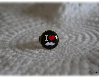 Ring "I love mustache"