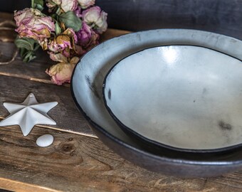 Ceramic Bowls set, Ceramic Serving Bowls ,Wabi Sabi bowls, Handmade Pottery Bowls,Mixing Bowls, White Pottery Bowls, Holiday Gift
